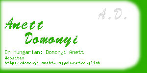 anett domonyi business card